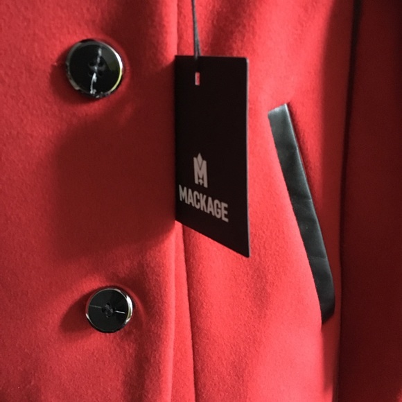 Mackage S-Tayla Red Wool Coat - Picture 5 of 13